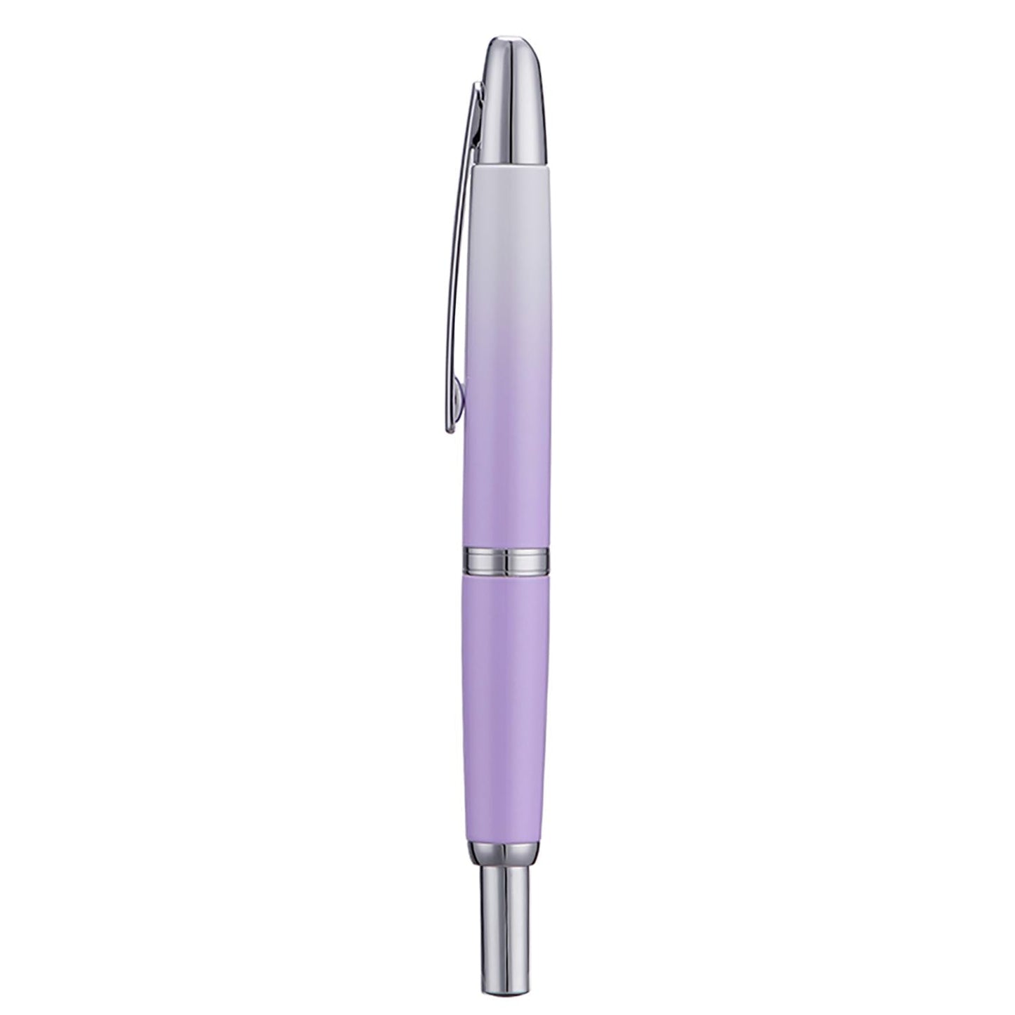 Jinhao 10 Press Fountain Pen with Box, Gradient Light Purple Retractable Extra Fine Nib with Ink Converter Set (Silver Clip)