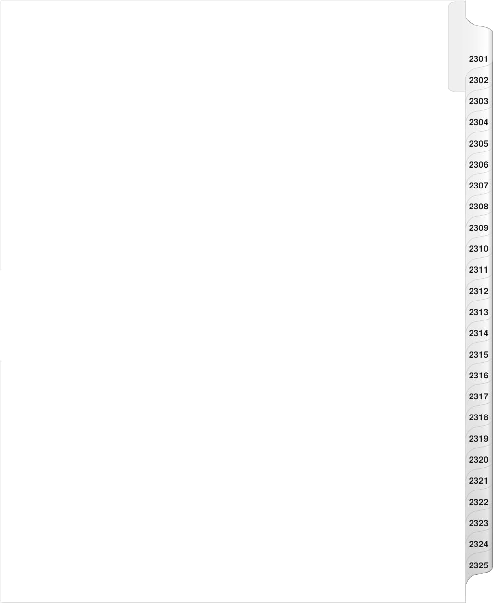 Exhibitindexes® Side Collated Exhibit Tabs AVE Style Bold Tabs Set of 22301-2325 | Made in The USA