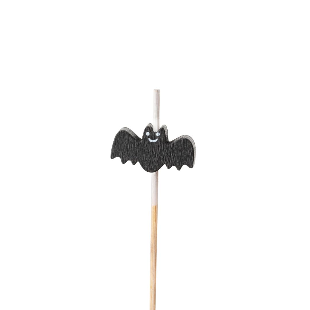 Restaurantware 3.5 Inch Halloween Skewers 1000 Pointed Bat Cupcake Toppers - Sturdy Disposable Black Bamboo Fall Food Picks For Birthday Or Themed Party