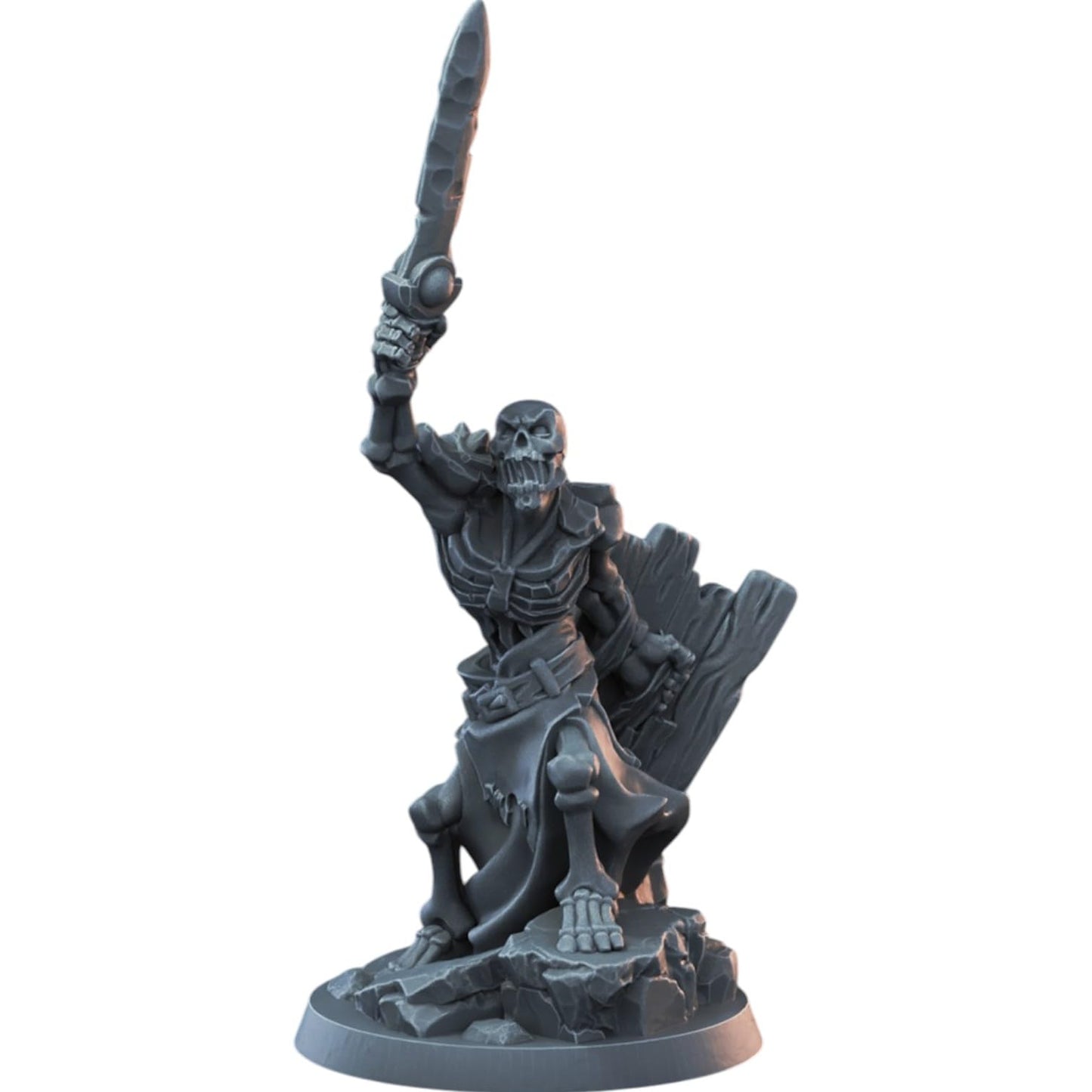 Skeleton Champion Collectible Figurine - Detailed Undead Warrior Desk Decor for Fantasy Themed Display or Gift - 3D Printed in Canada