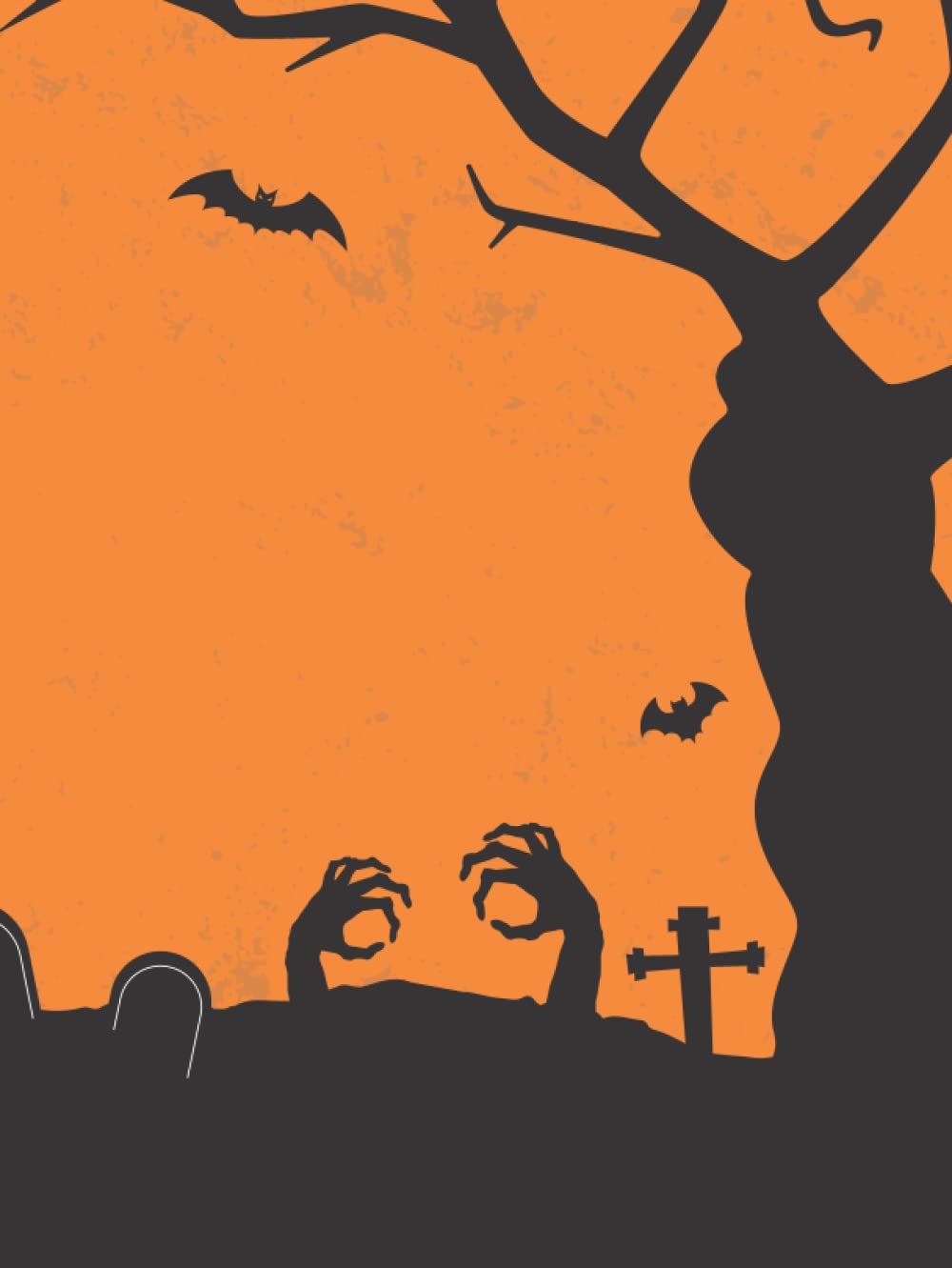 A4 Sized Ruled Notebook | Black and Orange Halloween Themed Cover | 8.25 x 11 in | A4 Sized Journal with 75 Pages