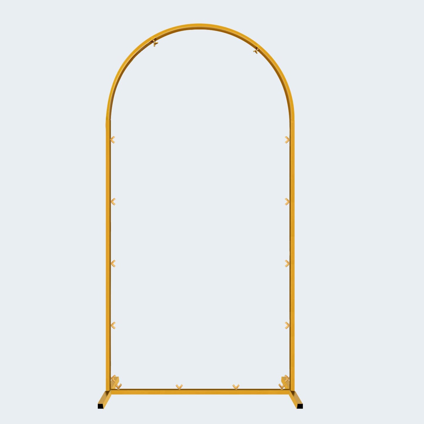 Hemmotop 6FT Arch Backdrop Stand for Party, Ceremony, Metal Arch Frame with Ground Stakes, Gold Photo Back Drop Stand for Bridal Shower, Birthday, Photo Booth, Garden Decoration, Baby Shower