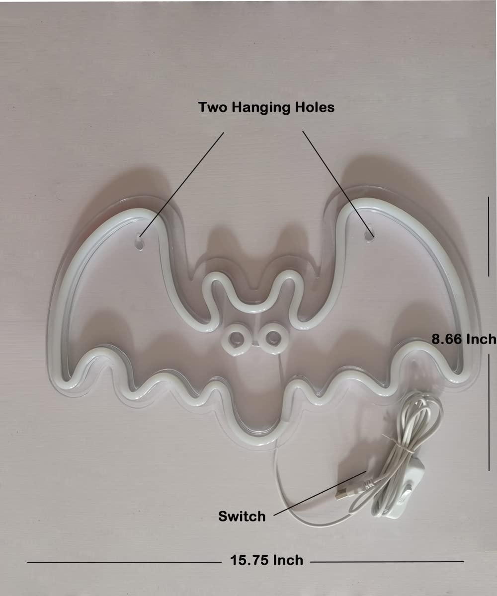 BYOSEKA Bat Neon LED Sign - Purple Neon Light for Party, Bar & Home Decor