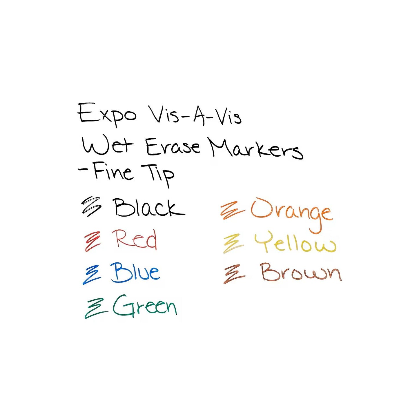EXPO Vis-à-Vis Wet Erase Marker Set, 8 Colours, Fine Tip, 1 Count (Pack of 1)