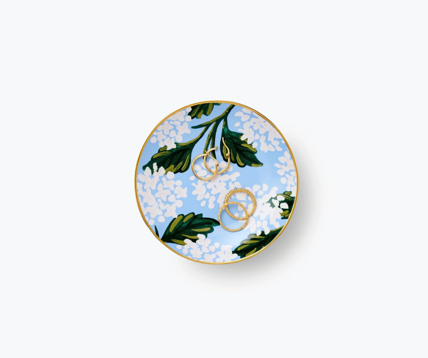 RIFLE PAPER CO. Hydrangea Ring Dish, Protect Your Trinkets and Jewelry, Minimize Loss, Organize Desk, Small Item Security, Keep Valuables Safe and Visible, Cute and Fashionable