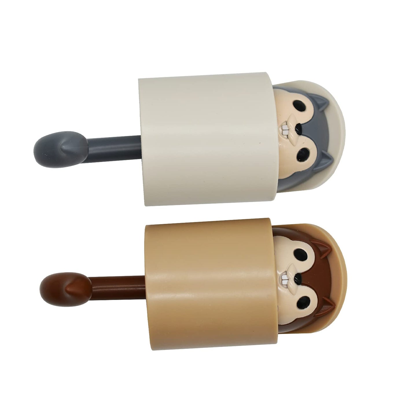 Maydahui 4 PCS Squirrel Shaped Adhesive Wall Hook Cute Cartoon Animal Wall Hooks Brown Gray for Living Room Bedroom Home Decoration