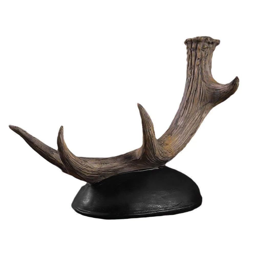 Zipenghua Antler Wine Bottle Rack, Rustic Resin Countertop Single Wine Bottle Holder, Practical Home Tabletop Decor Craft for Living Room, Dining Room, Cellar, and Bar