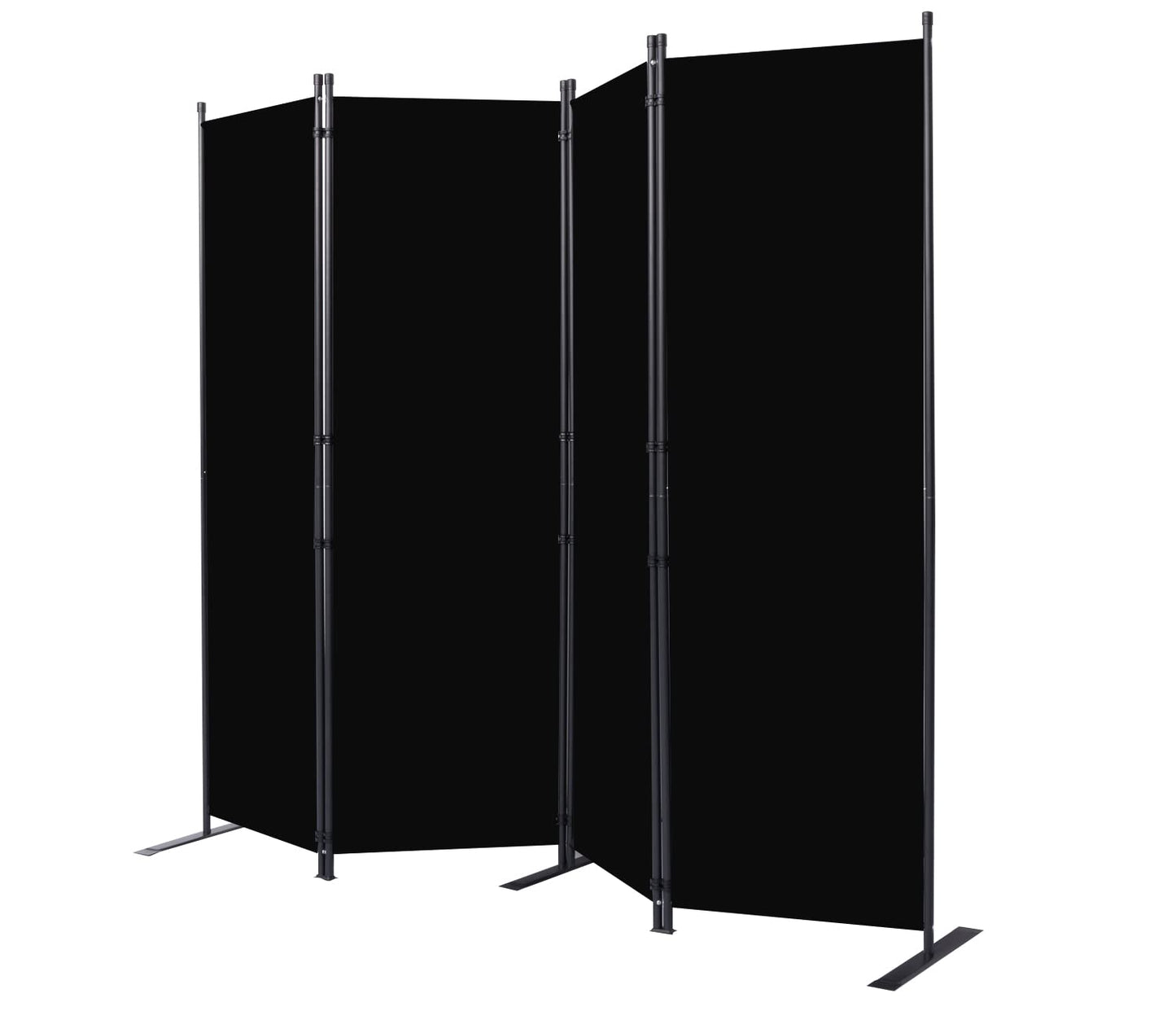 Room Divider 6FT Portable Room Dividers and Folding Privacy Screens, Fabric Divider for Room Separation, Partition Room Dividers Freestanding Wall Divider Screen Studio (Black, 4 Panel-88'')