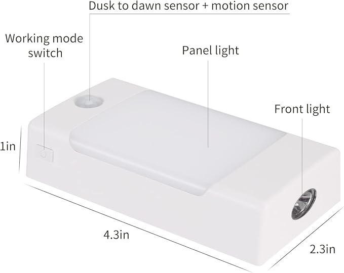4-in-1 LED Night Light Emergency Backup Light, Motion Sensor, Dusk-to-Dawn Sensor, Rechargeable Battery Operated 5000K Daylight White, LED Flash Light for Home, Power Failure, Hurricane