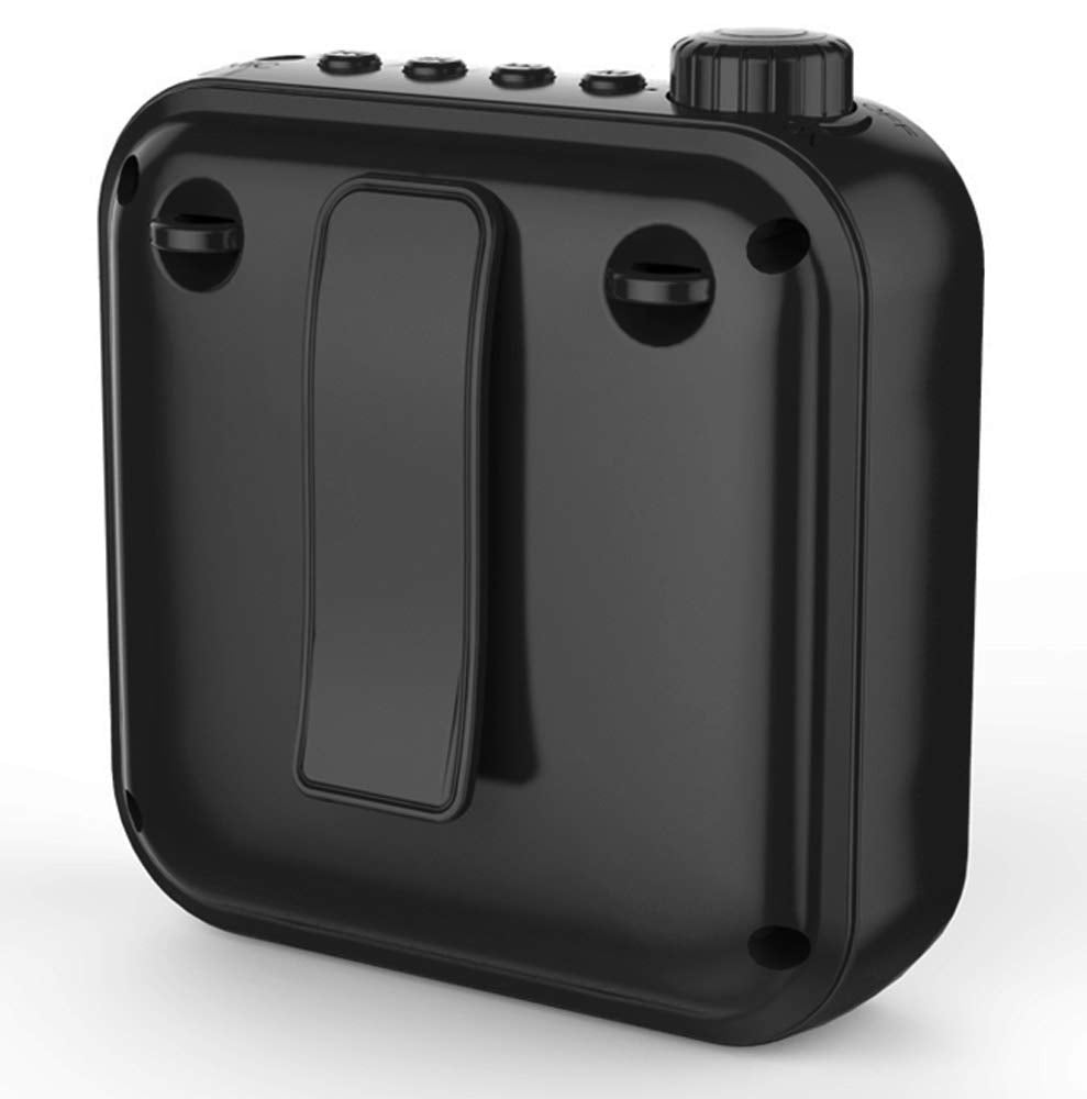 Voice Amplifier 12W Rechargeable PA System (1200mAh) with Wired Microphone for Teachers, Coaches, Tour Guide and More (Black)