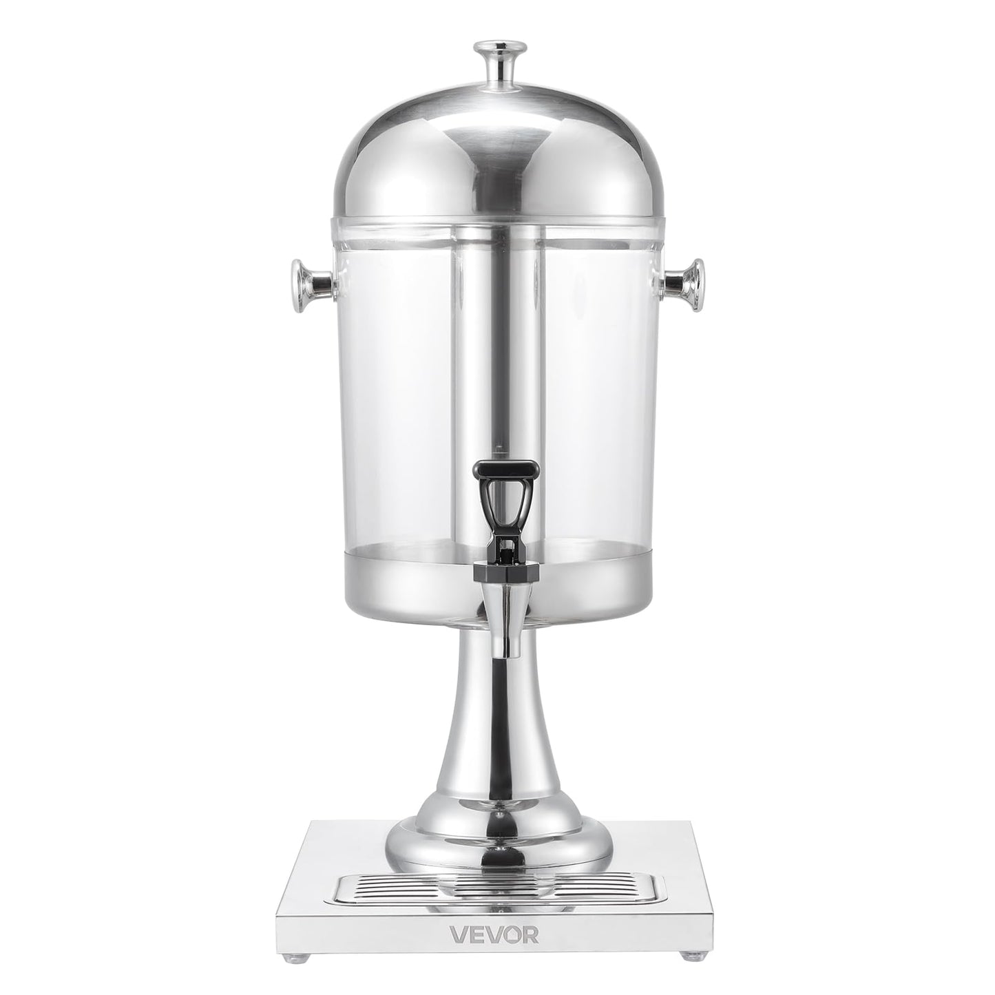 VEVOR Beverage Dispenser, 2.1 Gallon Drink Dispenser for Parties, Stainless Steel + Plastic Juice Dispensers with Spigot Ice Chamber Tray, Iced Tea Lemonade Juice Dispensers, for Restaurants, Hotels