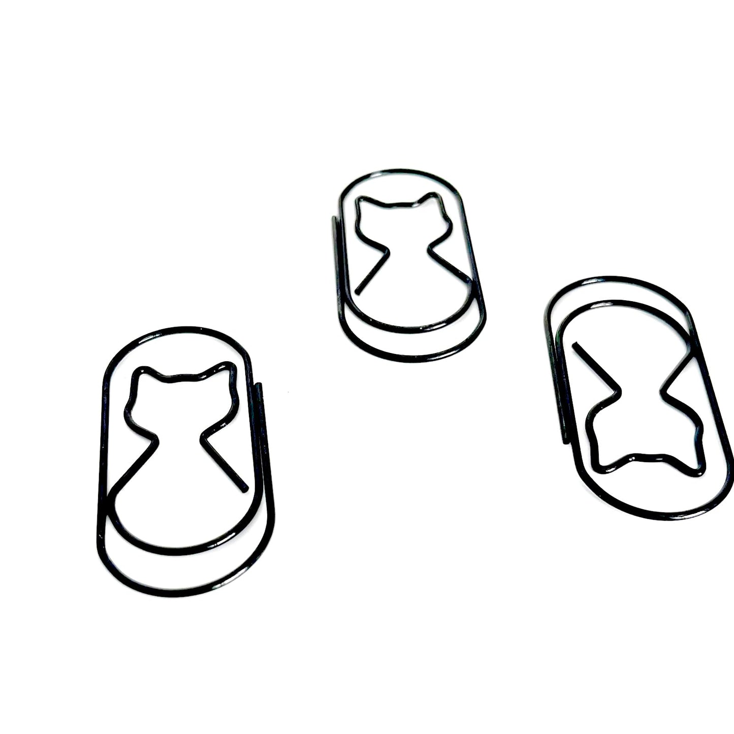 Black Cat Paper Clips 2 inch Cute Large Decorative Fat Paperclips 50pcs 50mm Wide Non Skid Smooth Finish Steel Wire Bookmark Office Home Supply Accessories