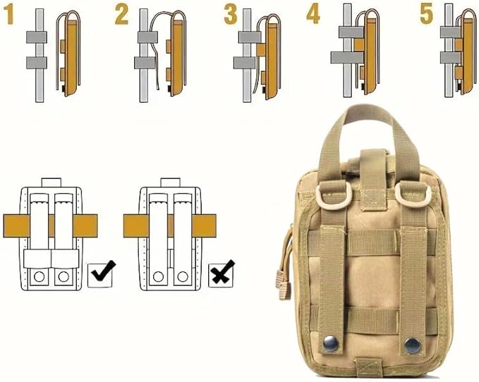 293Pcs/set - First Aid Kit Molle Pouches Emergency Survival Kit Suitable for Outdoor Activities, Home, School, Hiking, Car Travel and Camping - Quick Response First Aid Essentials (Red)