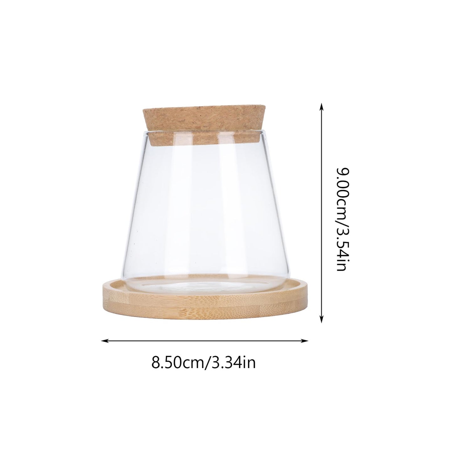 Uonlytech Hydroponic Glass Vase with Wooden Stopper and Dipper, Plant Terrarium for Indoor Gardening, Desktop Flower Pot for Office and Home Décor