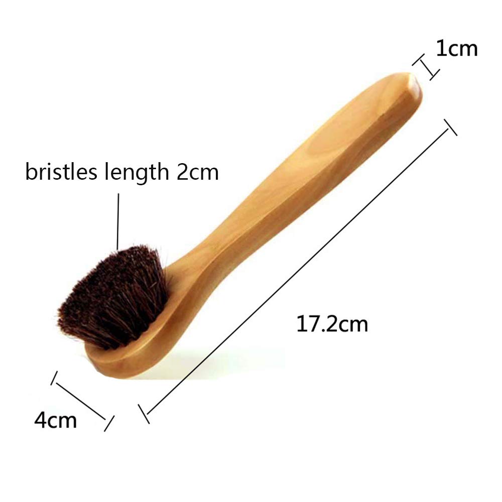 Natural Soft Wool Bristles Dry Facial Cleansing Brush, 6" Face Skin Care Exfoliating Scrub Brush, 2 Pack Wood Handle Face Brush Cleanser.