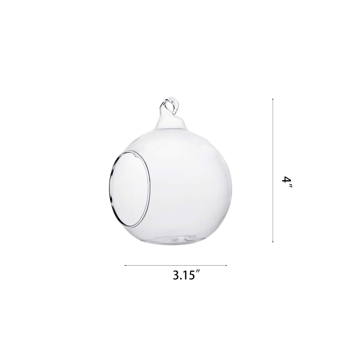 Ecosides Tealight Hanging Holders Hanging Glass Orbs Candle Holders Without 2 Side Hole Candlestick Terrarium Globe(6Pcs)