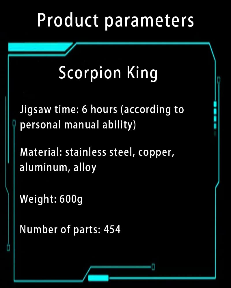 3D Metal Model Kits, Mechanical Scorpion King Gold 3D Metal Puzzle,Steel Warcraft Collection DIY Animal Brain Teasers Simple 3D Puzzles