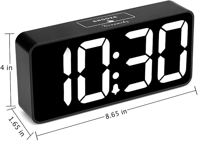 DreamSky Large Digital Alarm Clock Big Number for Seniors/Visually Impaired | 9 Inches Electric Clocks for Bedroom, Jumbo Display Fully Dimmable Brightness, USB Ports, Adjustable Alarm Volume
