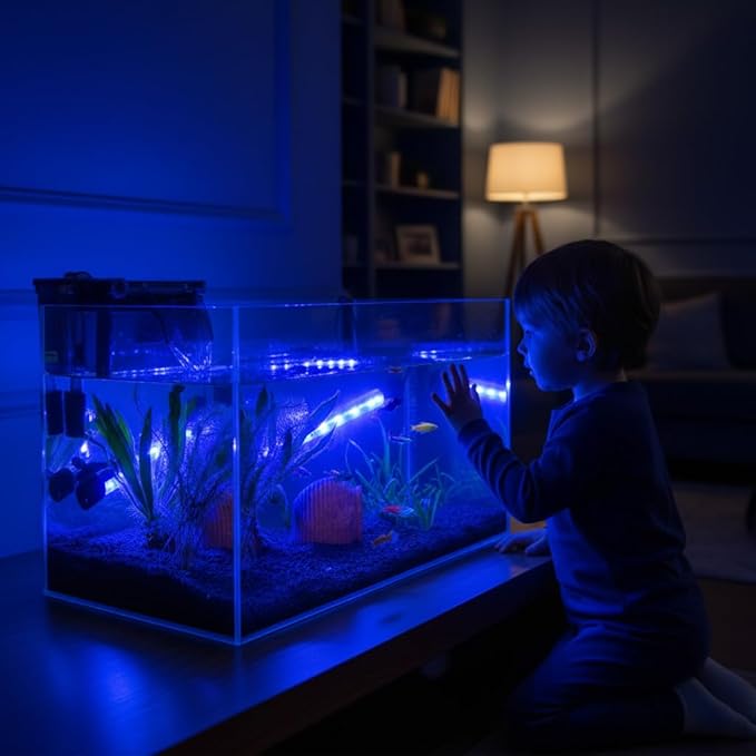 FEDOUR 11in Submersible Aquarium LED Light, 24/7 Mode Aquarium Lights with Full Spectrum RGBW LEDs, IP68 Waterproof Fish Tank Light with Dimming, Timming and Color Adjustable