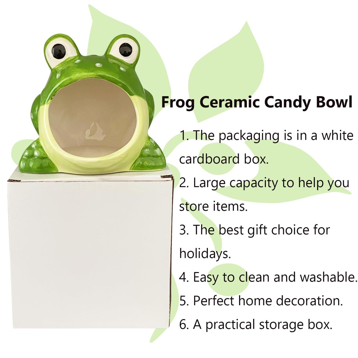 KISWIAR 1 Pcs Cute Frog Candy Servers Bowl,Halloween Trick Or Treat Bowl,Fun Candy Dish,Candy Dish for Office Desk Frog Cookie Jar Frog Shape Jewelry Dish Tray for Home Kitchen Office Table