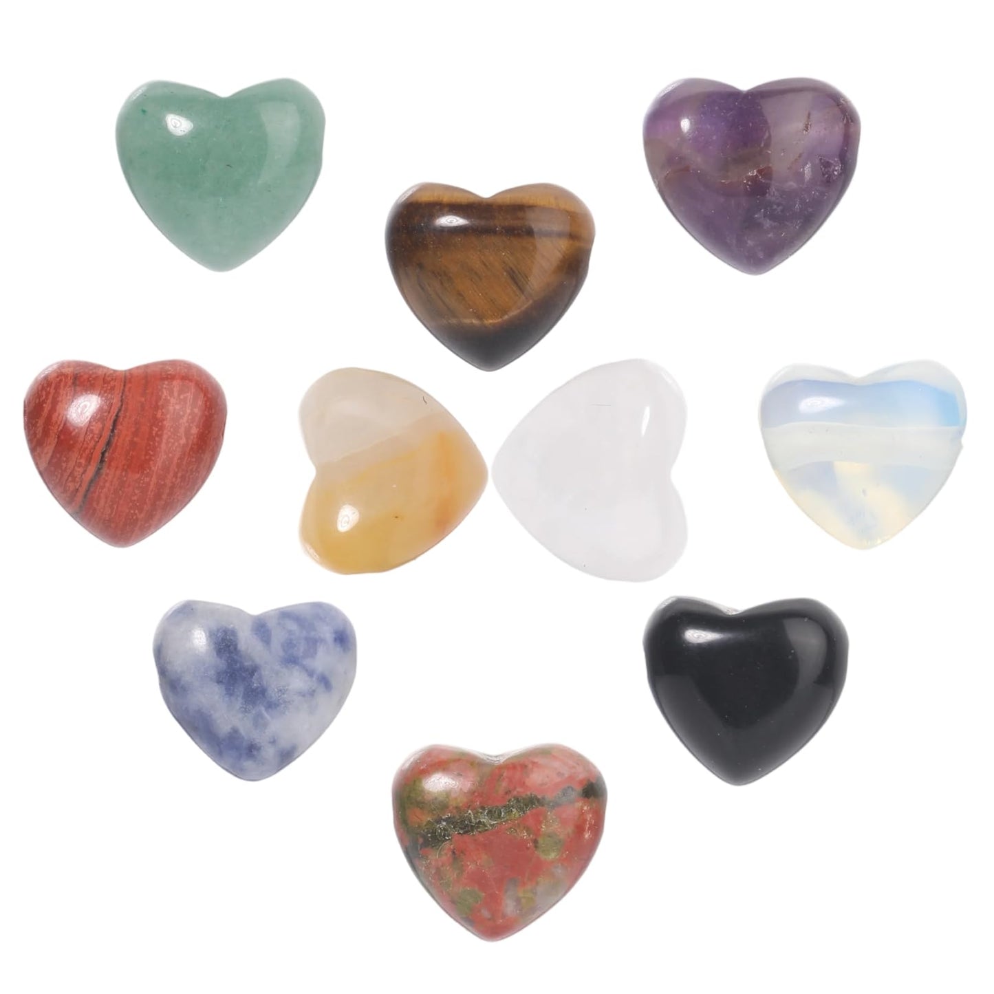 Yochus 5pcs Tiger's Eye Natural Heart Stone Beads,12mm Healing Energy Gemstone for Jewelry Making Earring Necklace DIY