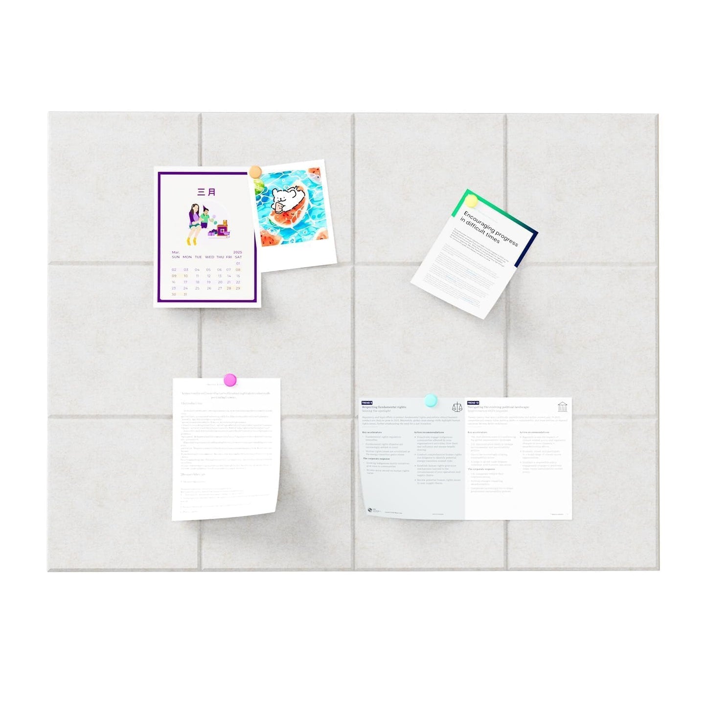 Baysola Felt Bulletin Board Panels 48 x 36 Inch Self Adhesive Wall Tiles Cork Board Alternative for Office Classroom Photos Notes 12 Pack