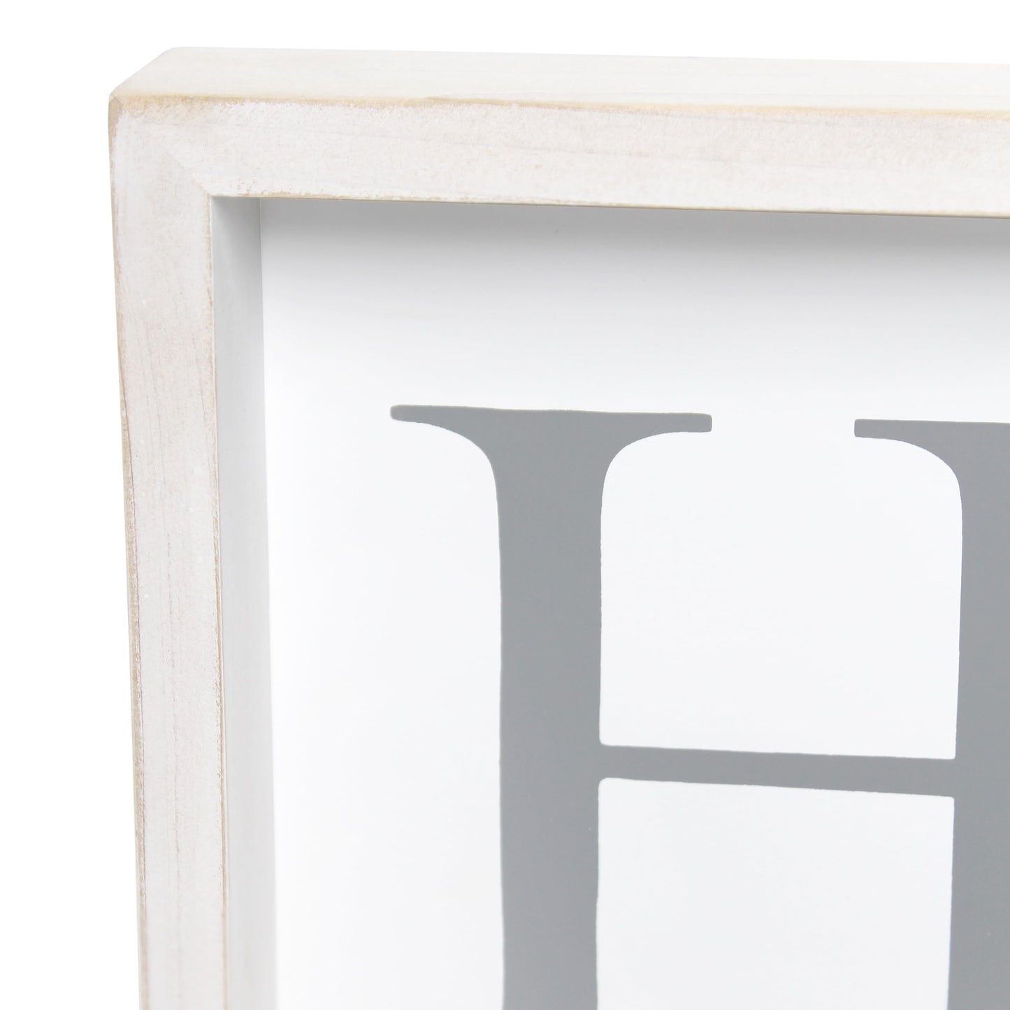 Elegant Designs HG1031-WGY 23" Home Sweet Swap Farmhouse Frame with 12 Seasonal Ornaments, Freestanding or Wall Mountable, White Wash, Gray Text