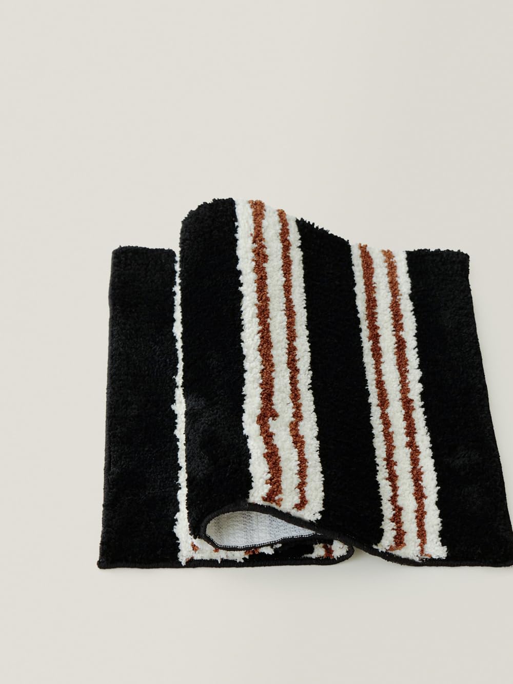 WENSHUO Wide Striped Area Rug (Vintage Black),Microfiber Absorbent Non-Slip Throw Rug,TPR Non-Slip Bottom(29.53" L × 17.72" W)