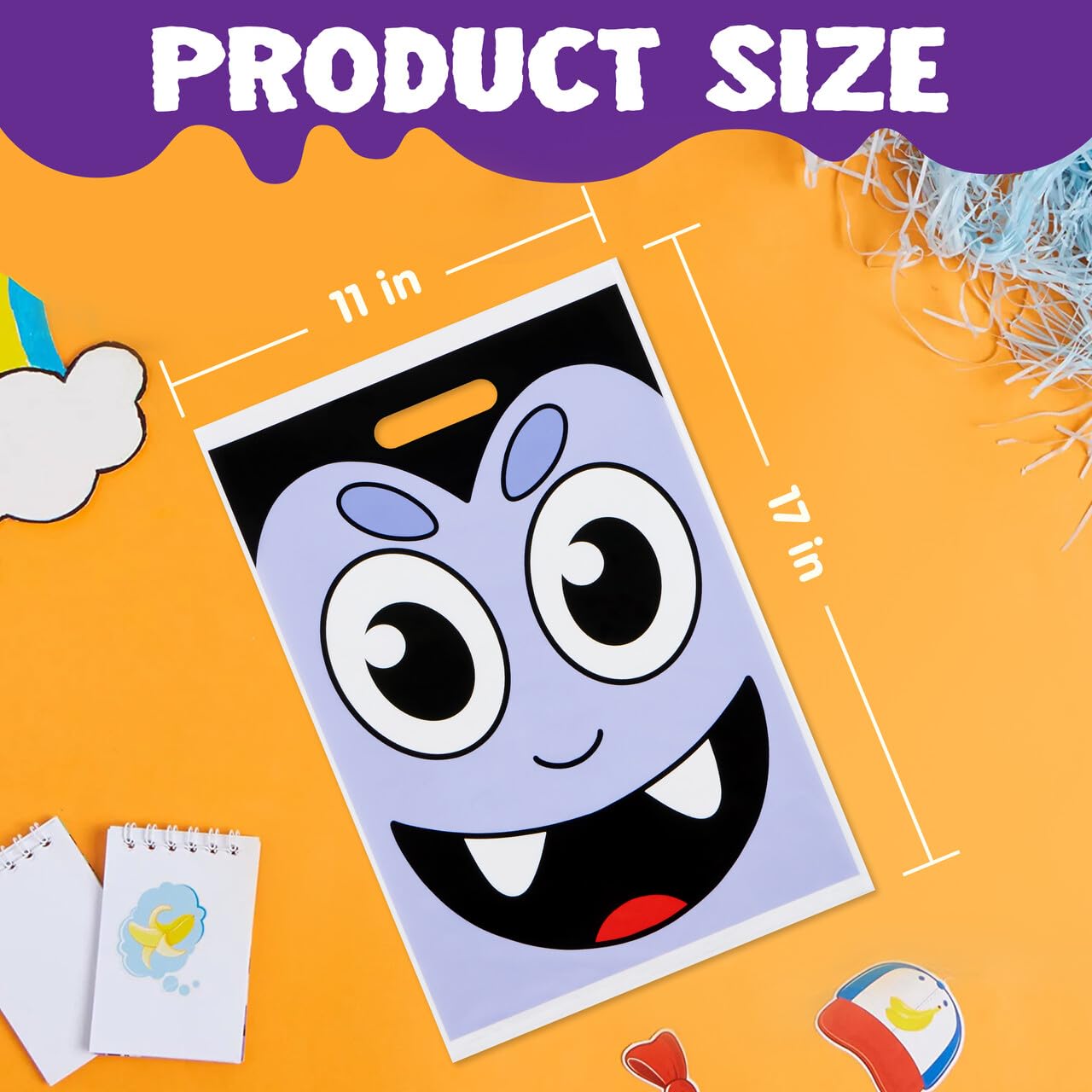 JOYIN 72 Pcs Halloween Goodie Bag for Trick-or-Treating, Plastic Snacks Bags for Kids Party Favors, Halloween Trick or Treat Candy Bags for Event Party Favor Supplies