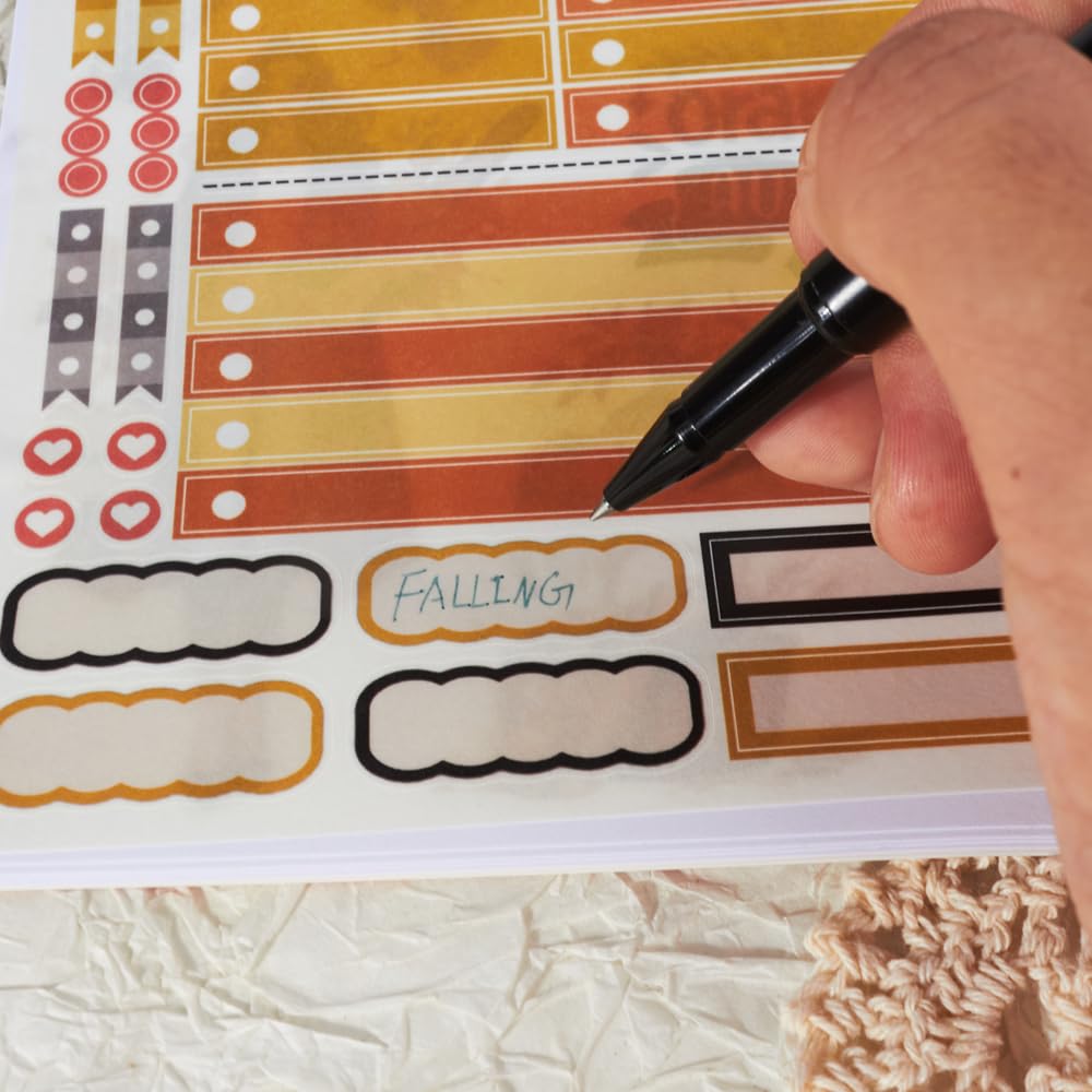 Dwpetzo Cozy Autumn Journaling Sticker Book, 20 Sheets Pe-Cut PET, Washi Tape, and Craft Paper Stickers for Junk Journal Supplies, Aesthetic Fall Stickers for Bujo, Collage, Scrapbook Supplies