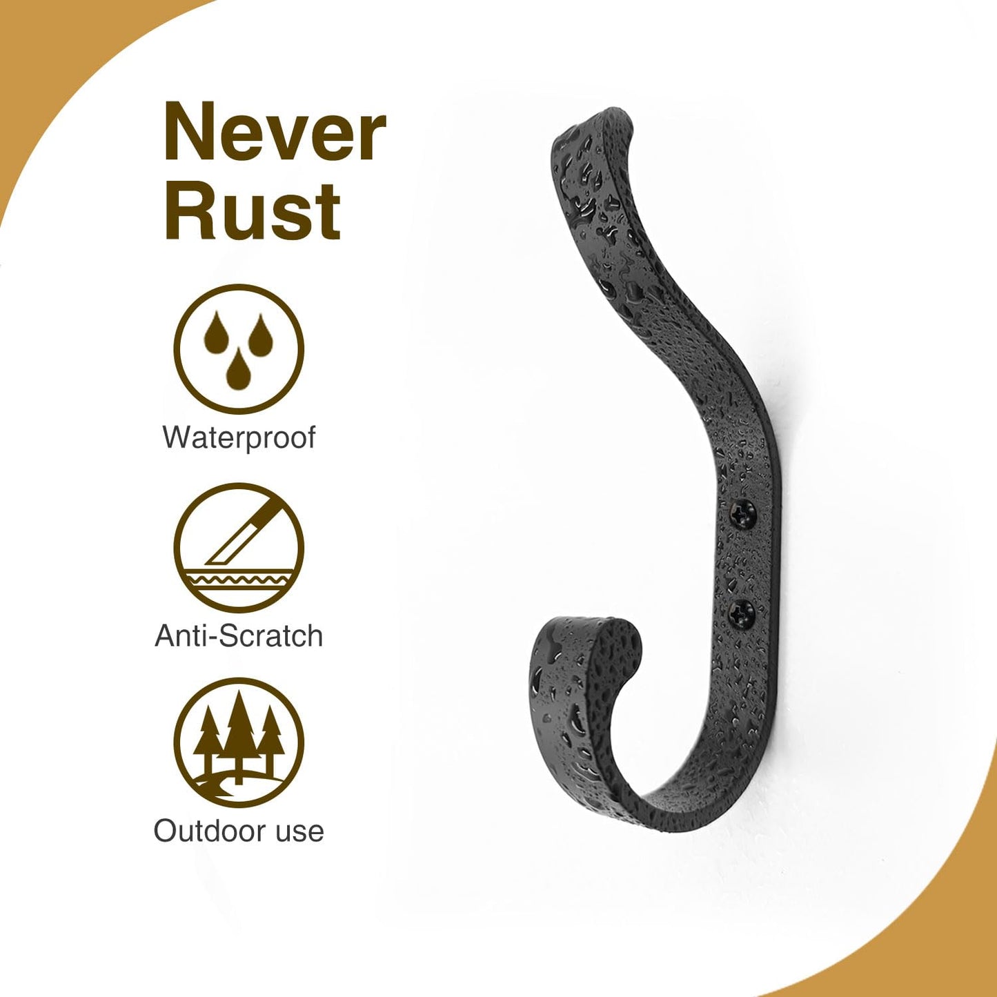 bussdis Coat Hanger Wall Mount 8-Pack - Wall Hooks for Hanging Heavy Duty