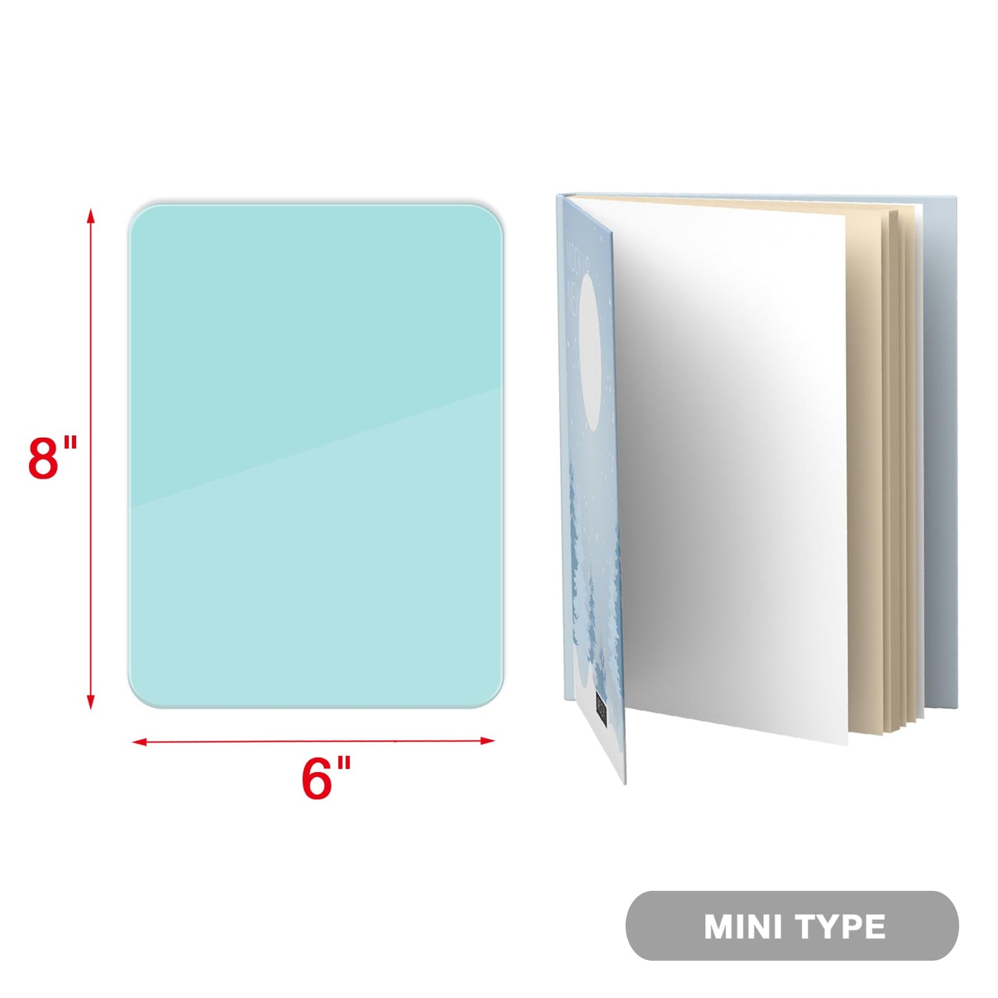 Aqua Blue Mini Desktop Pure Glass Whiteboard, Small Slope Slick Desk Whiteboard Glass, Desk White Board, Desktop White Board Dry Erase, Stenography Artifact for Office Home Schooling Décor, 8x6 Inches