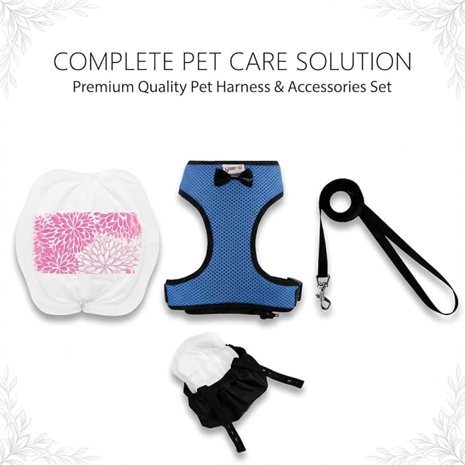 Washable Chicken Diaper Harness with Poop Bag | Leak-Resistant Adjustable Vest for Hens Ducks, Indoor Pet Poultry, 12-Hour Dryness Tested (Large, Blue)