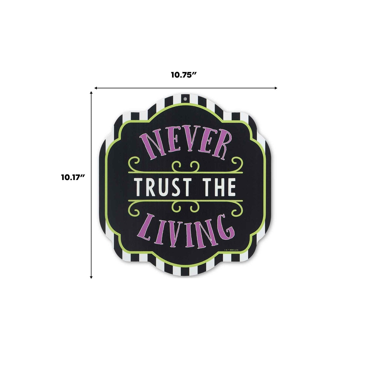 Beetlejuice Never Trust the Living Metal Wall Decor - Spooky Beetlejuice Sign for Halloween Decor