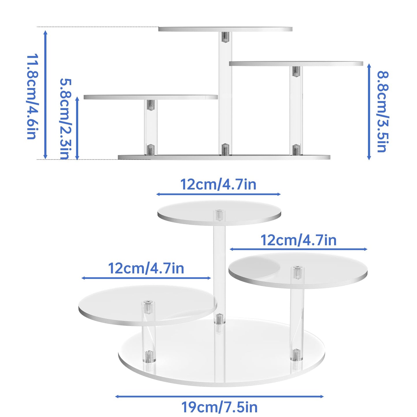 NiHome Clear Acrylic Display Stand for LEGO Botanical Collection Sets, Multi-Tier Showcase Figurine Display Shelf Riser for Collectibles and Room Decor, Perfume Riser Holder, Tabletop Plant Stand