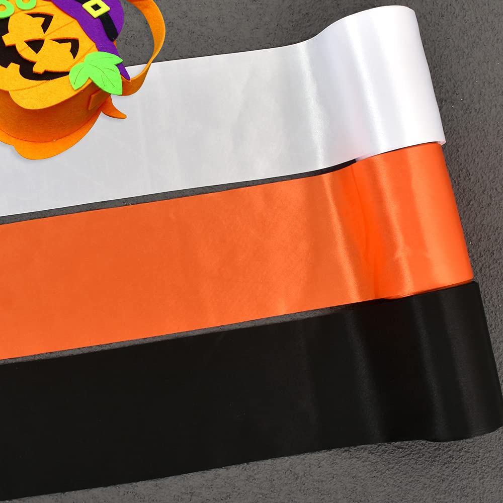 TONIFUL 4 Inch Wide Black Solid Satin Ribbon 22yd Fabric Large Ribbon for Cutting Ceremony Grand Opening Chair Sashes Table Hair Car Bows Floral Craft Gift Wrapping Wedding Halloween Party Decoration