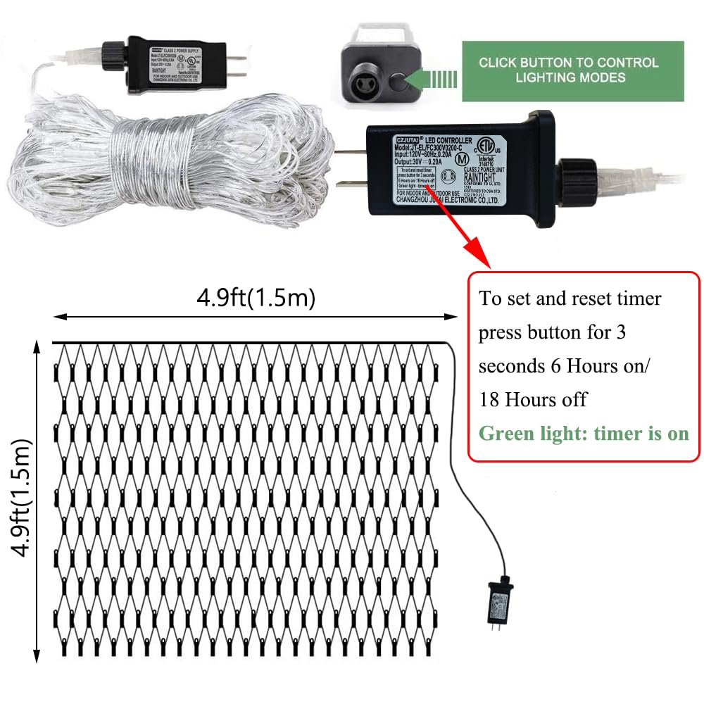 Vicila Net Light Outdoor Mesh Christmas Decorations, 100LED String Light Plug in Connectable Tree Warp Hanging 5ft x 5ft for Halloween, Shrubs, Lawn, Backyard, Walkway, Bushes, Garden Decor-Purple