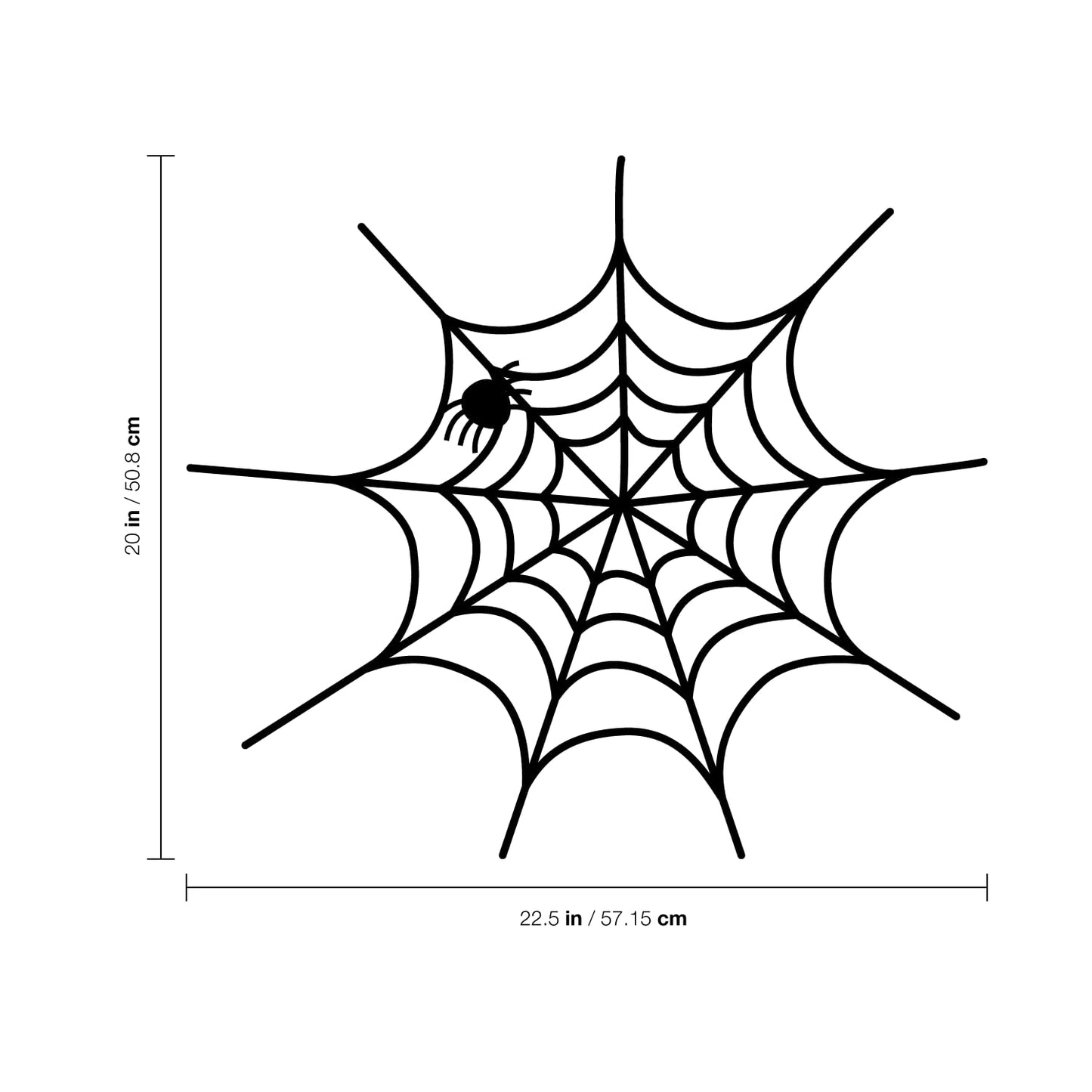 Vinyl Wall Art Decal - Spiderweb - 20" x 22.5" - Fun Halloween Web Seasonal Decoration Sticker - Teens Adults Indoor Outdoor Wall Door Window Living Room Office Decor (20" x 22.5"; Black)