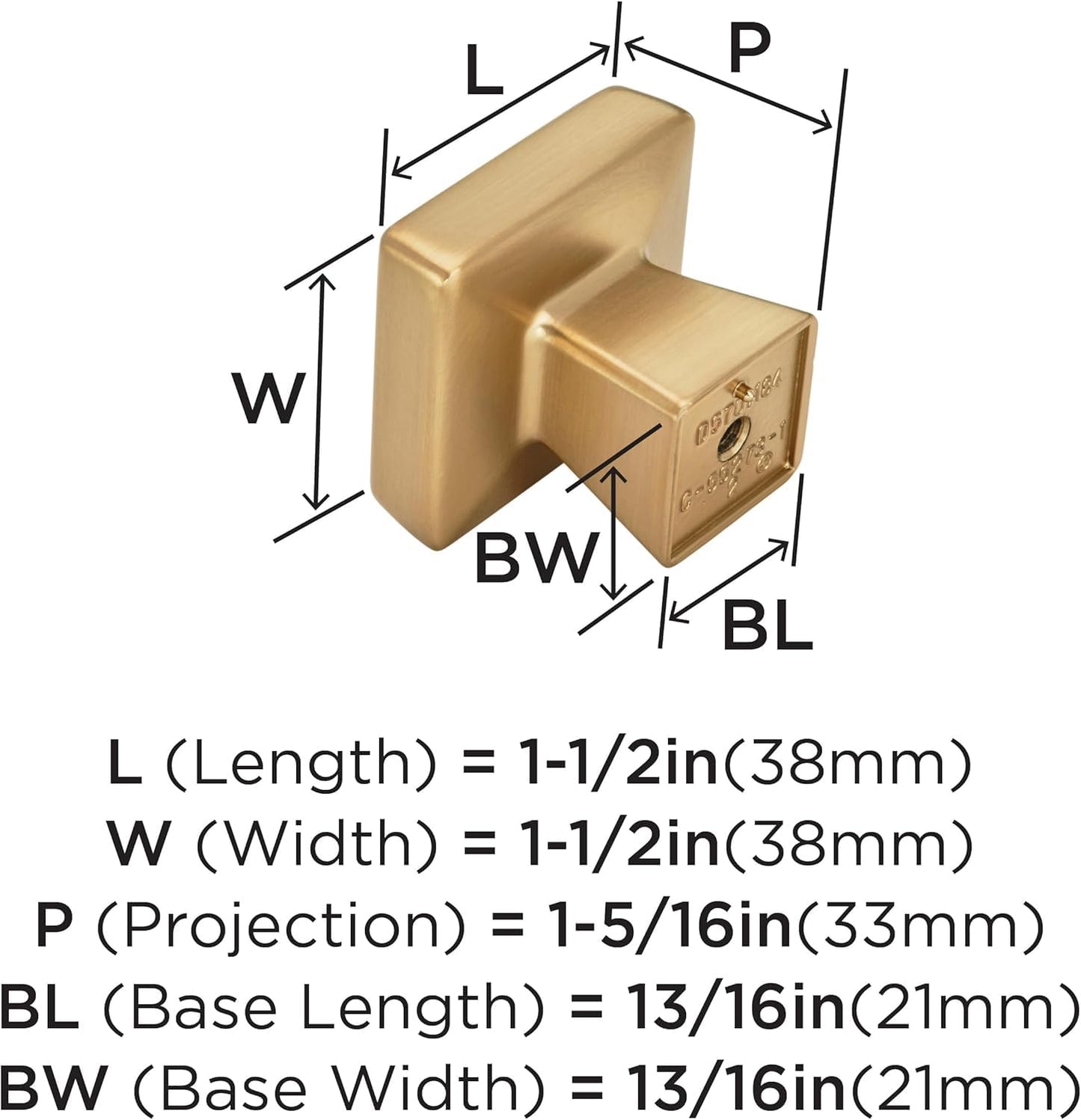 Amerock | Cabinet Knob | Champagne Bronze | 1-1/2 inch (38 mm) Length | Blackrock | 1 Pack | Drawer Knob | Cabinet Hardware