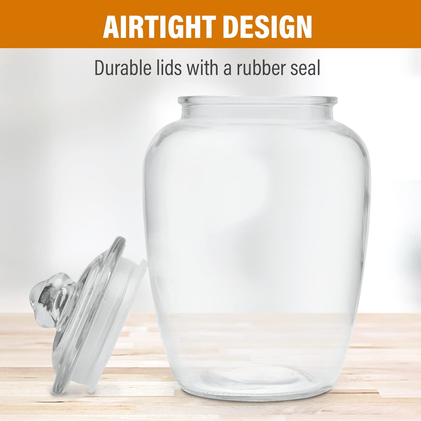 Marbelous Glass Jars with Airtight Lid - Set of 2 Large Apothecary Jar - 2 pc Glass Jar Set – Canisters Sets for the Kitchen for Cookies, Flour, Sugar, Rice - Holds 75oz 9.5 x 5.5-inch