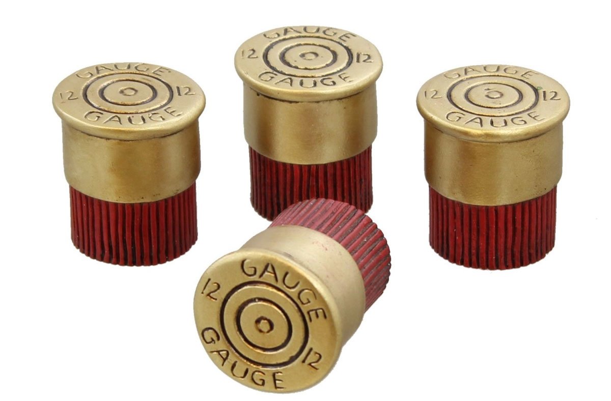 Rustic 12 Gauge Shotgun Shell Drawer Pull/Cabinet Knobs - 4 Pack