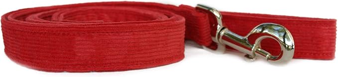 The Good Dog Company Hemp Corduroy Leash - 6 ft (1/2 Inch Width, Red)