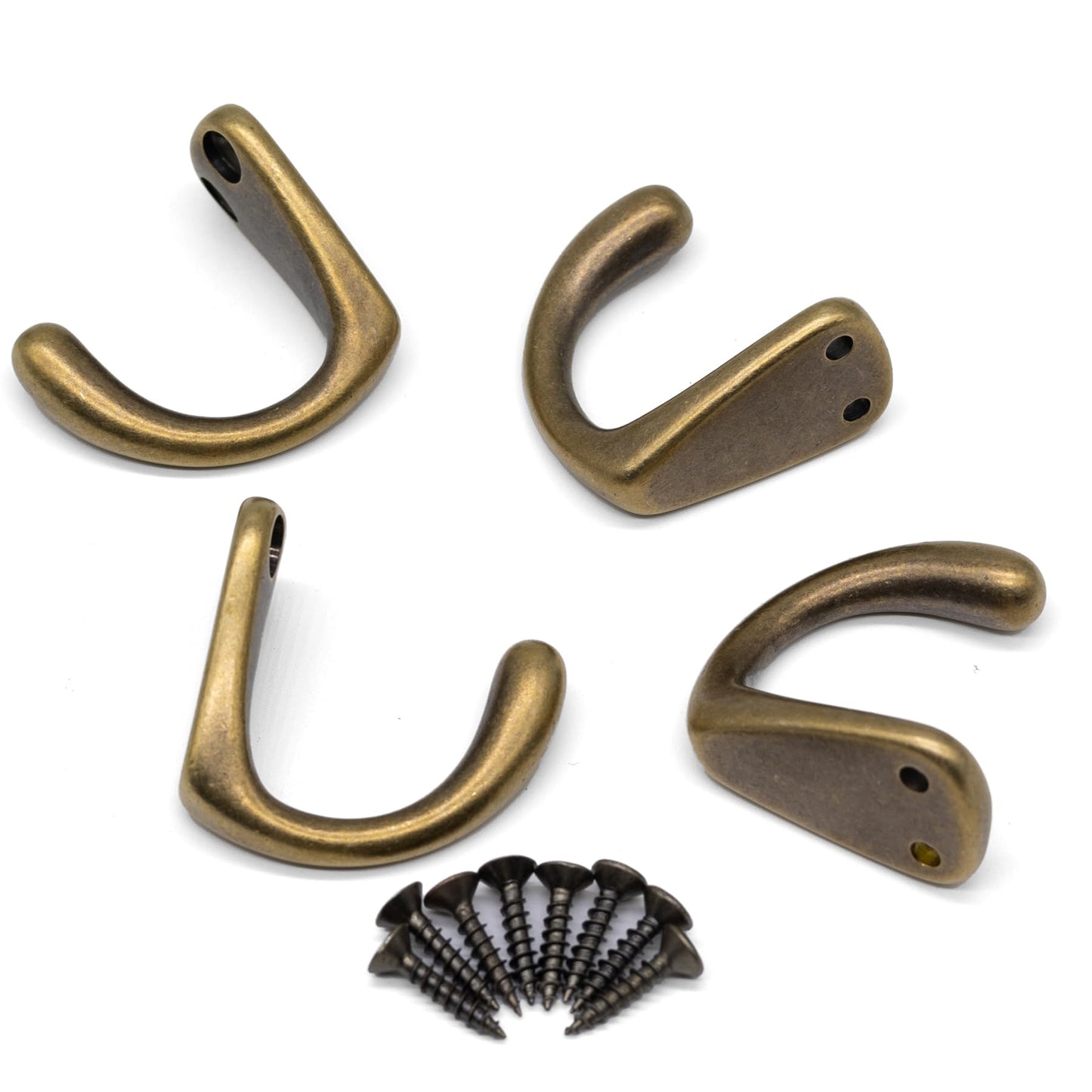 FIRSORCA 4PCS Vintage Bronze Coat and Hat Hook Classic Simple Hooks Wall Mounted Bath Stands for Hanging Clothes Hangers Scarf Towel Key Cup