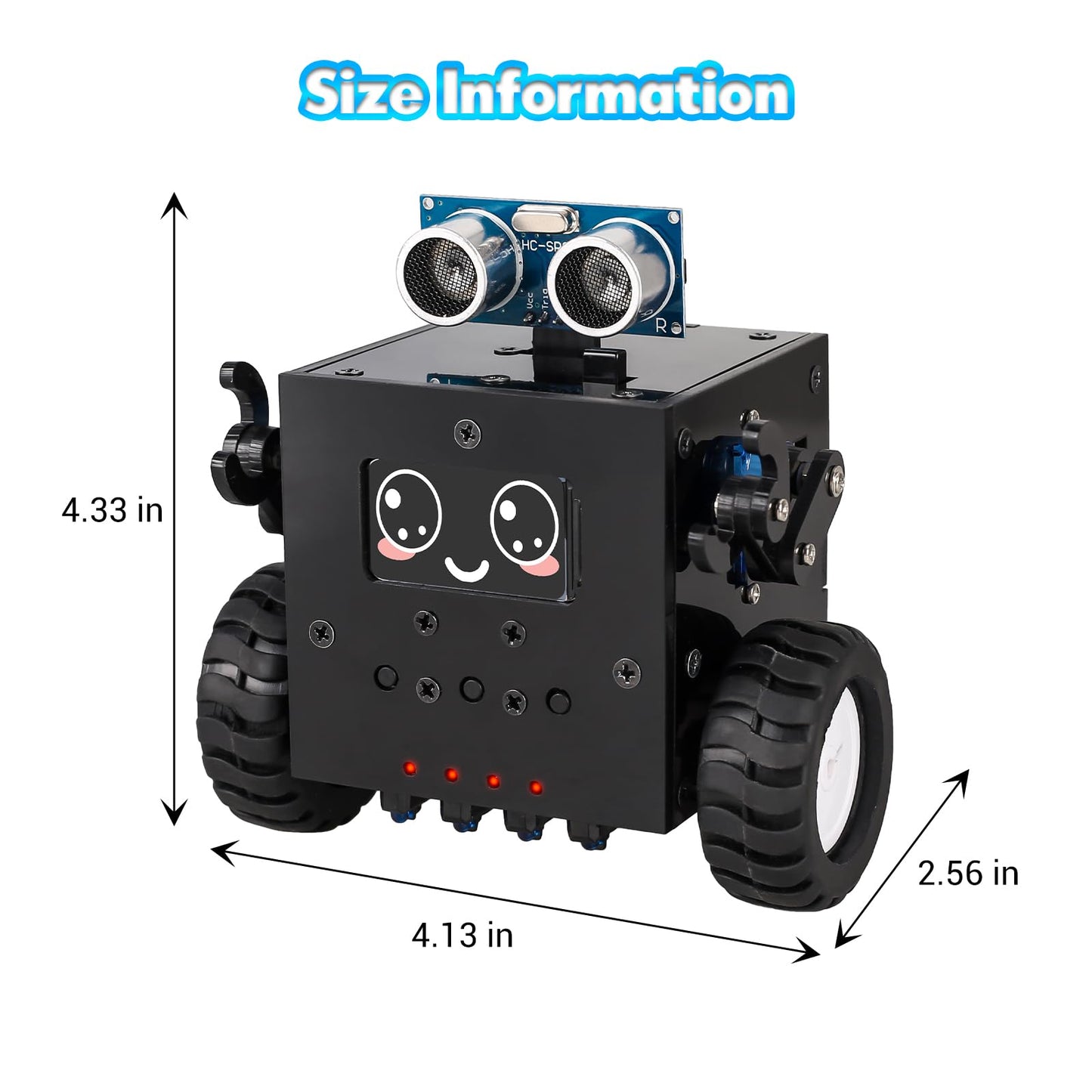 DIY Robot Car Soldering Project, ICSTATION STEM Electronics Learning Kit with Ultrasonic Obstacle Avoidance, Expressions & Time Display, RC Robot Soldering Practice Kit for Adults & Ages 15+ Students