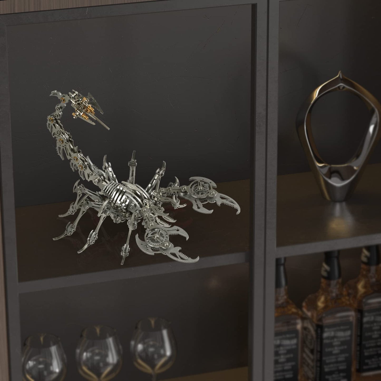 Metalkitor Scorpion 3D Metal Puzzles Kits for Adults Teens – 454 Pcs – Mechanical Assembly Models – 4 Hours to Build – Ideal for Gifts and Decorations (Silver)