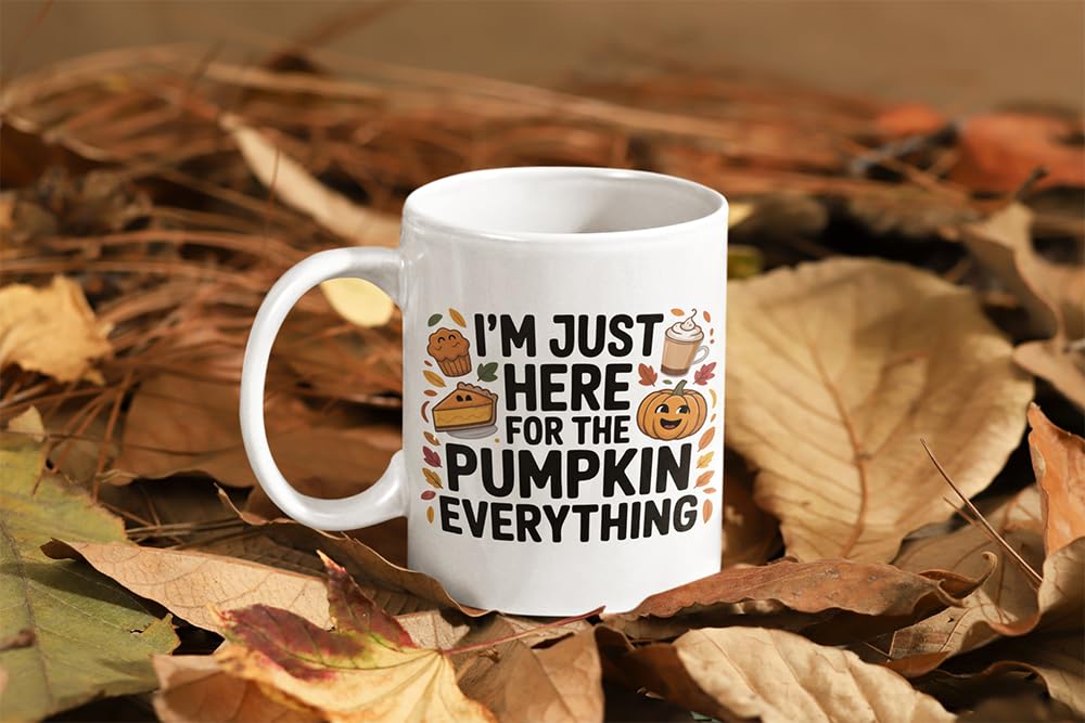 Casitika Fall Mugs. 11oz Pumpkin Spice Coffee Mug with Cute Autumn Design. Pumpkin Spice Gifts for Women. Cozy Cup for Fall Decor, Halloween or Thanksgiving.