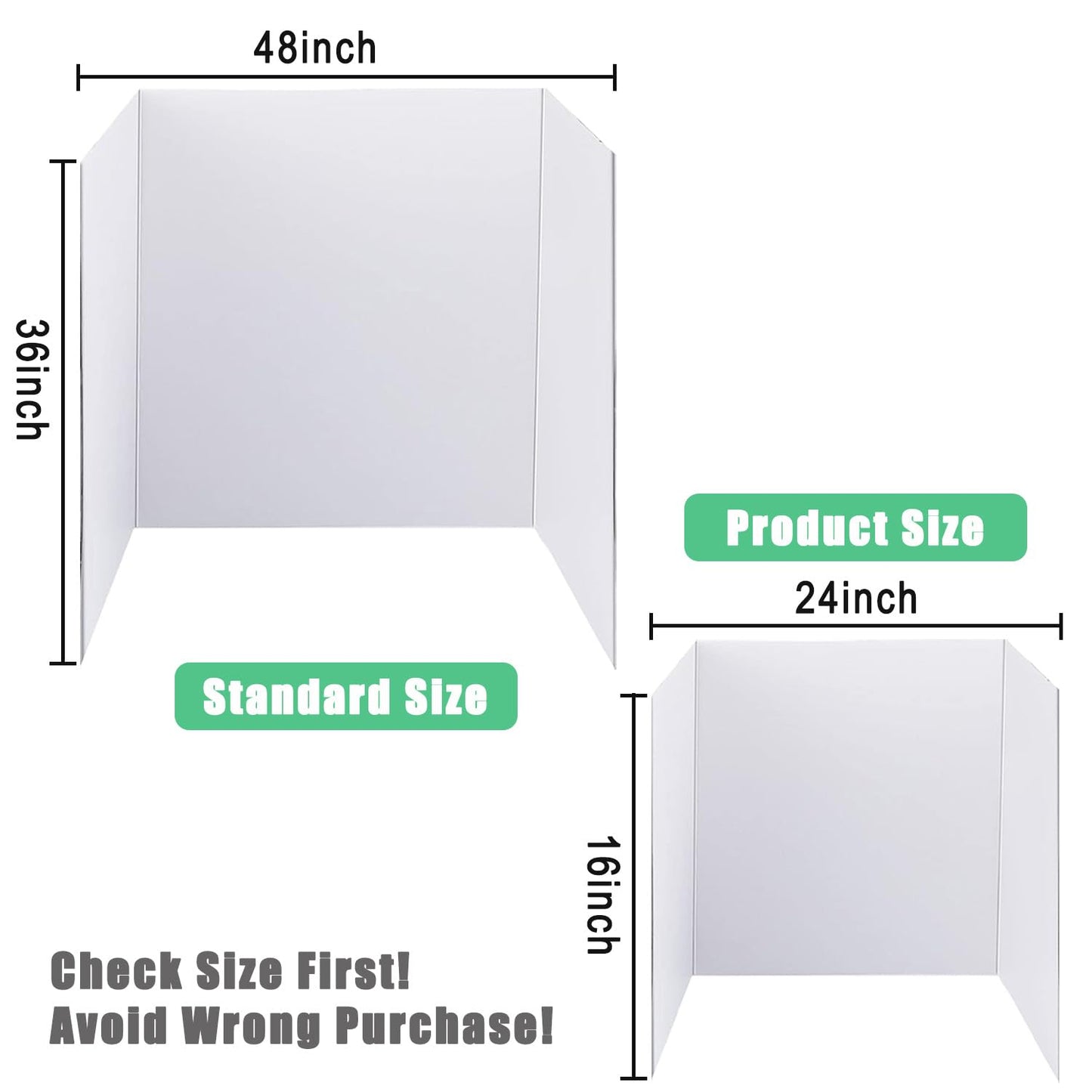 3 Pack Medium Trifold Poster Board, 24 x 16inches Poster Board with Double Sided Tapes and Cardboard, Corrugated Presentation,Science Fair Display Boards for School Project, Science Fair, Business