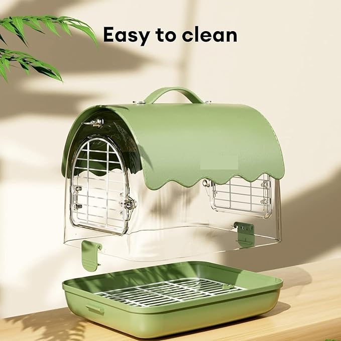 Bird Cage Bird Carrier Backpack with Perch, Transparent Travel Cage Bag with Shade Cover Visible Window for Parrots Budgie Home Decor(Brown)
