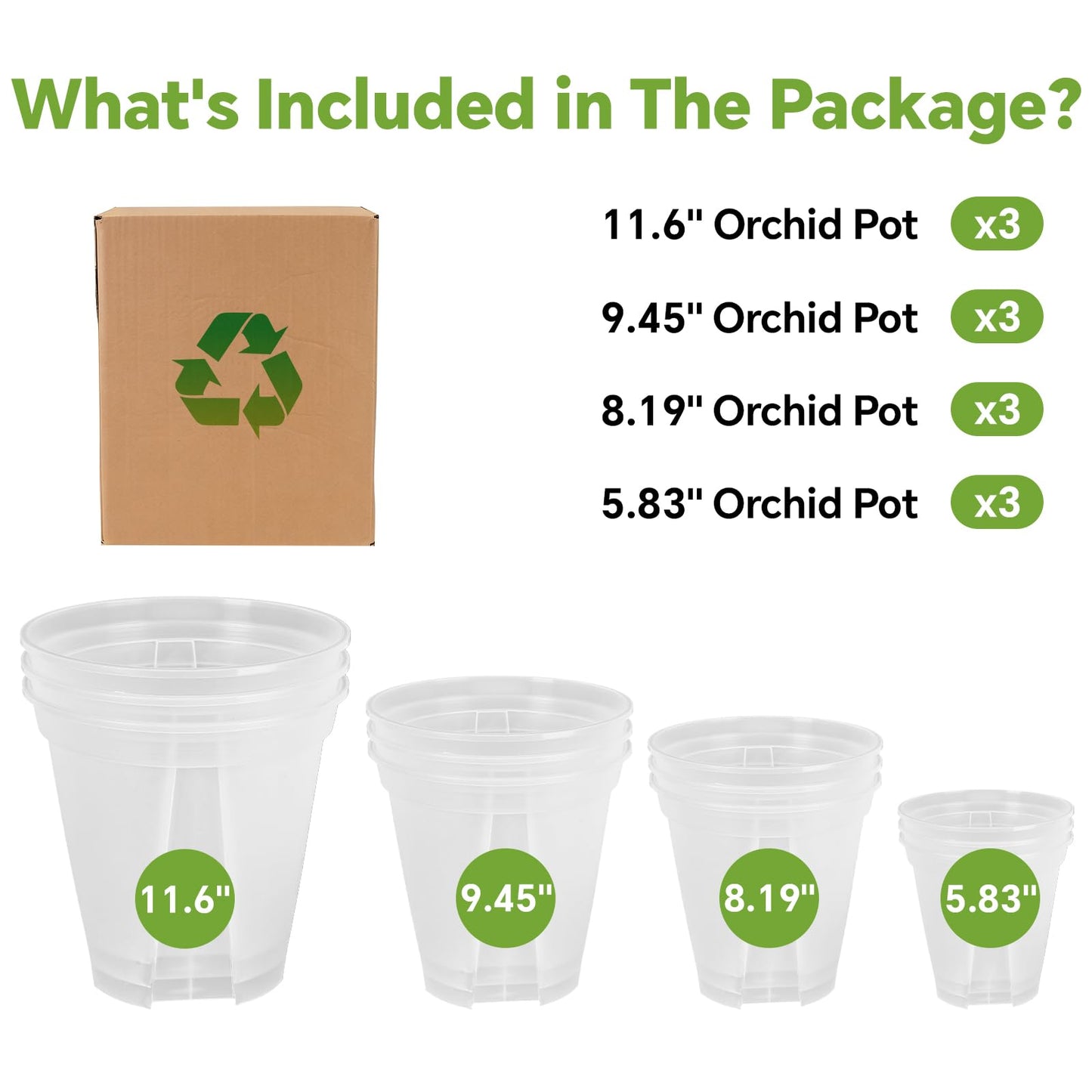 THMFHMW 6/8/10/12 Inch Large Clear Nursery Deep Pots with Drainage Hole 12 Pack, Deep Plant Pots with Drainage for Seedling Flower Vegetable, Ideal for Hyacinths, Amaryllis, Reusable Deep Pots