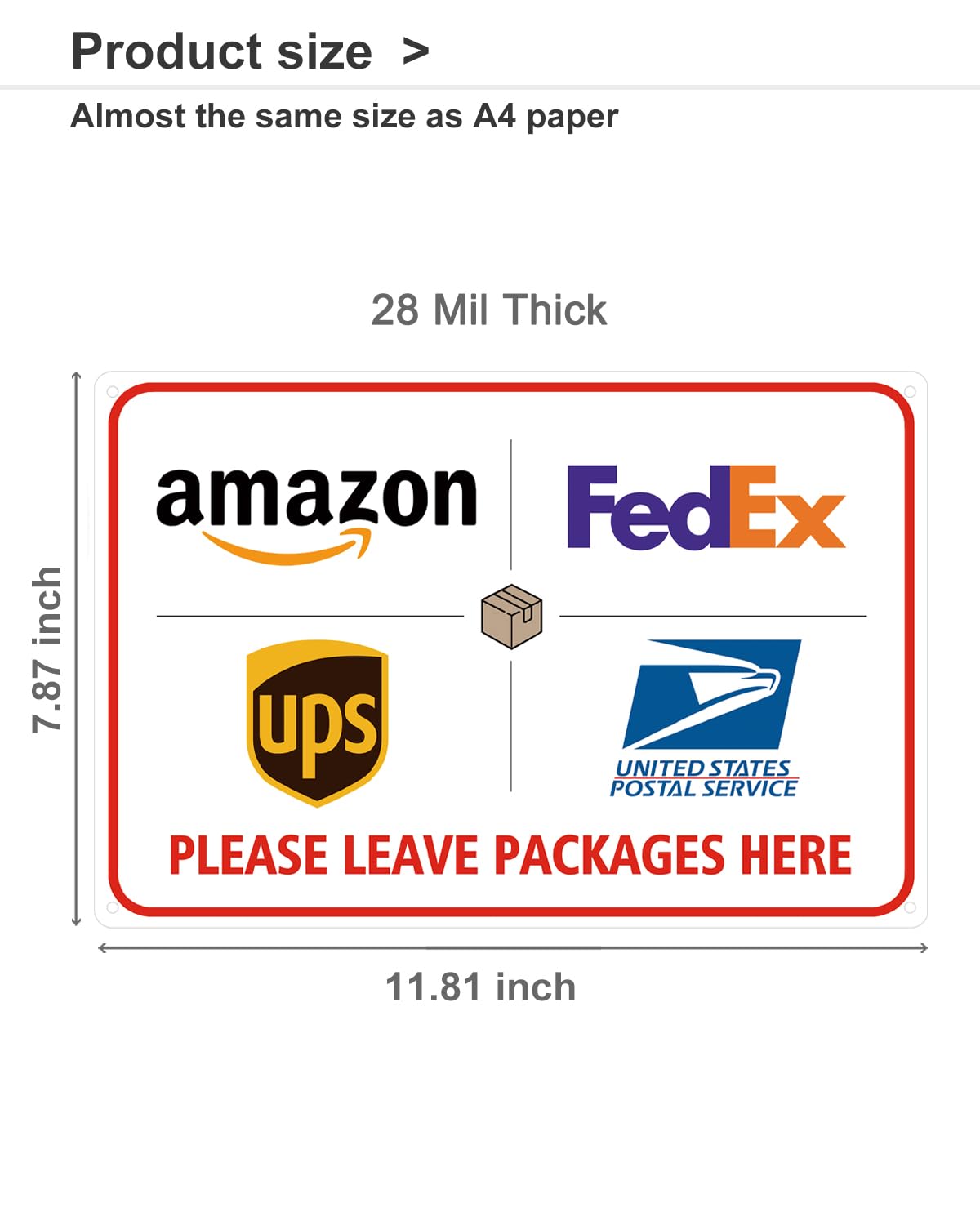 ALKB Package Delivery Sign 8x12", Please Leave Packages Here